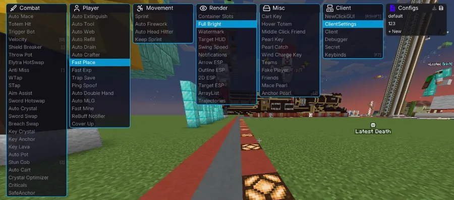 Silk Client Mod screenshot 2 showing mod in action