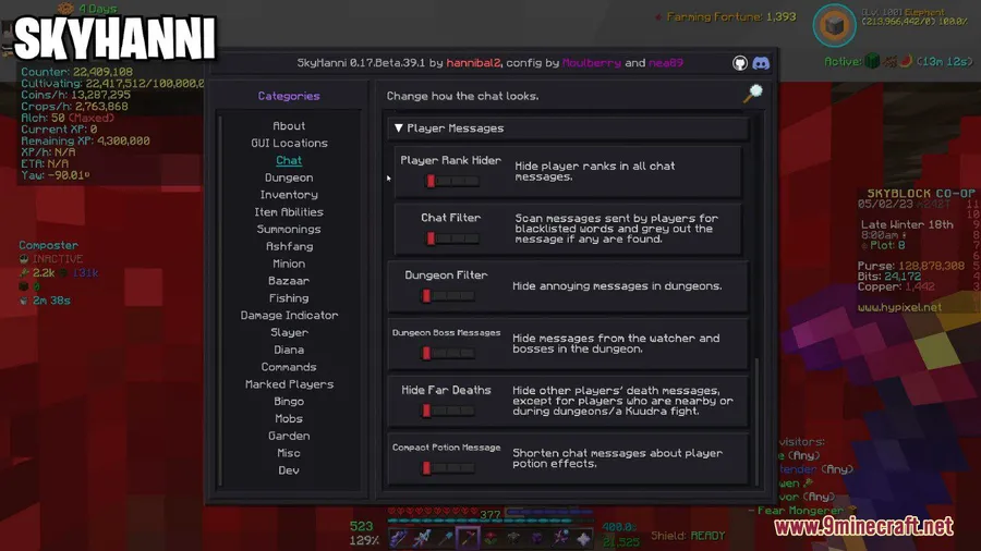 SkyHanni Mod screenshot 2 showing mod in action