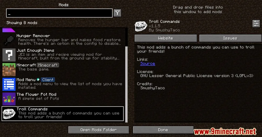 Troll Commands Mod screenshot 1