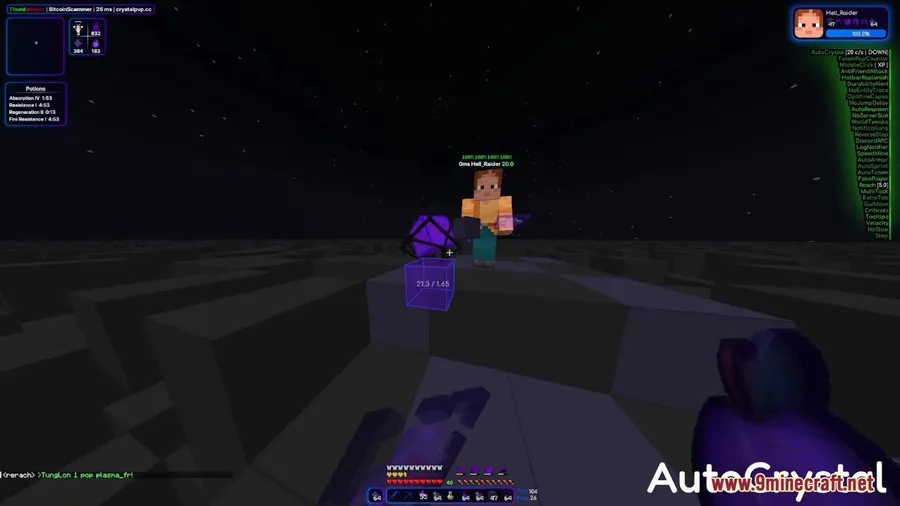 ThunderHack Recode Client Mod screenshot 1 showing mod in action