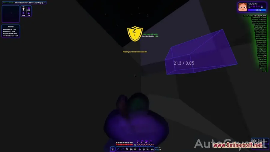 ThunderHack Recode Client Mod screenshot 2 showing mod in action