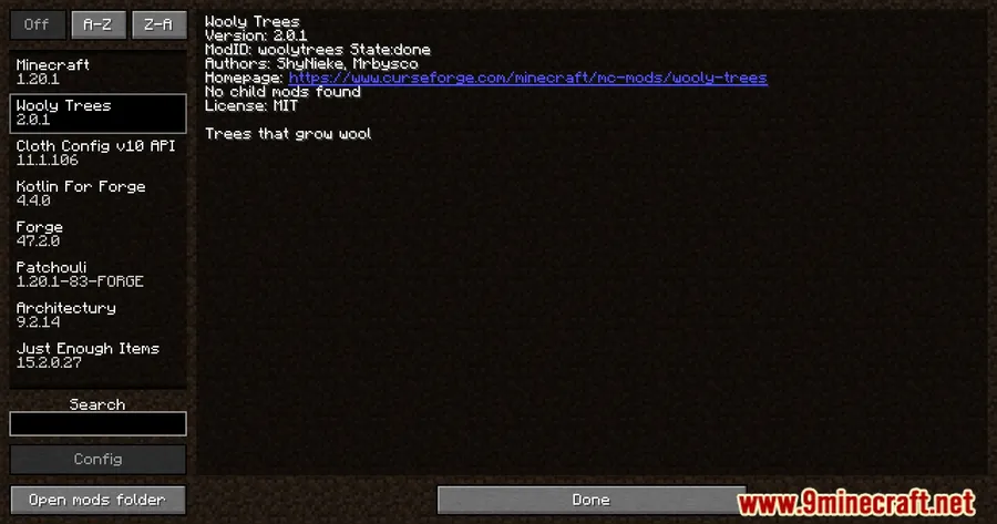 Wooly Trees Mod screenshot 1 showing mod in action