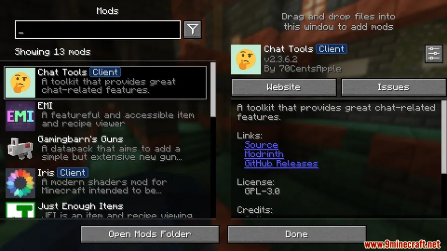 Chat Tools Mod screenshot 1 showing mod in action