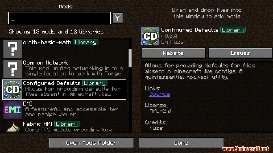 Configured Defaults Mod screenshot 1