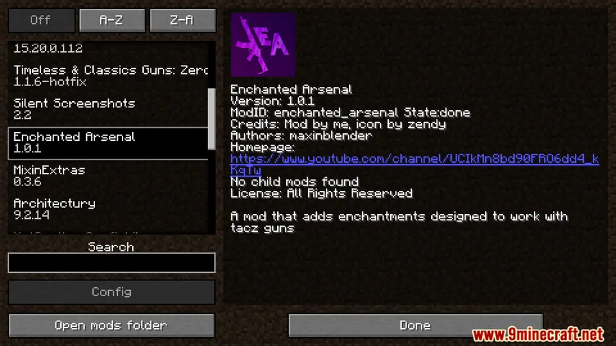 Enchanted Arsenal Mod screenshot 1 showing mod in action