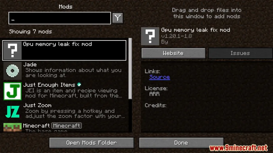Fix GPU Memory Leak Mod screenshot 1 showing mod in action