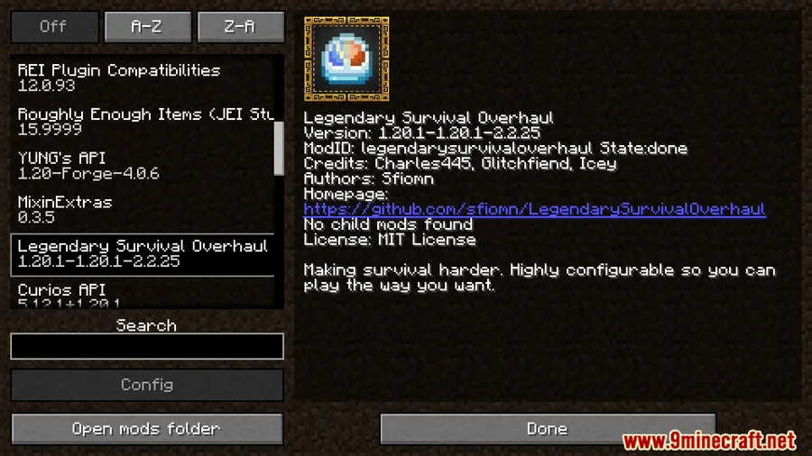 Legendary Survival Overhaul Mod screenshot 1