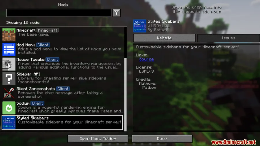 Styled Sidebars Mod screenshot 1