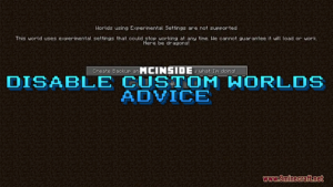 Disable Custom Worlds Advice Mod (1.21.11) – No More Annoying Message