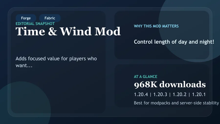 Time & Wind Mod (1.20.4) Screenshot