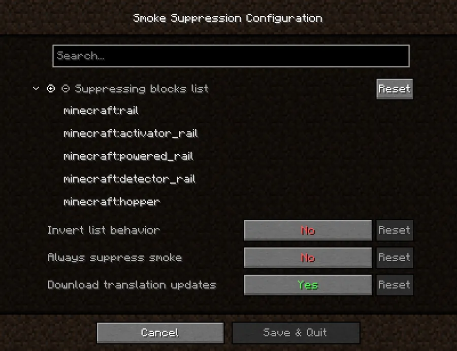 Smoke Suppression Mod (1.21.11) Screenshot