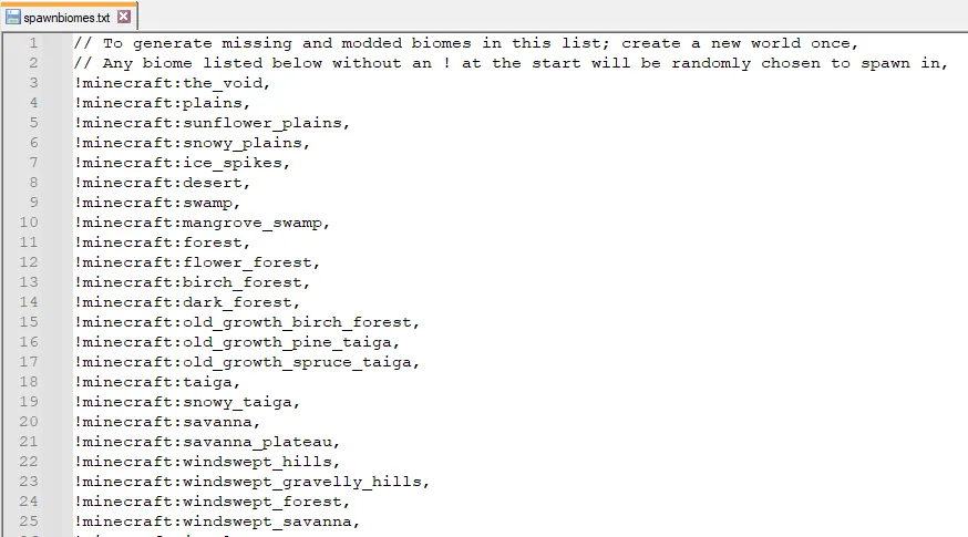 Biome Spawn Point Mod (26.1.1) Screenshot