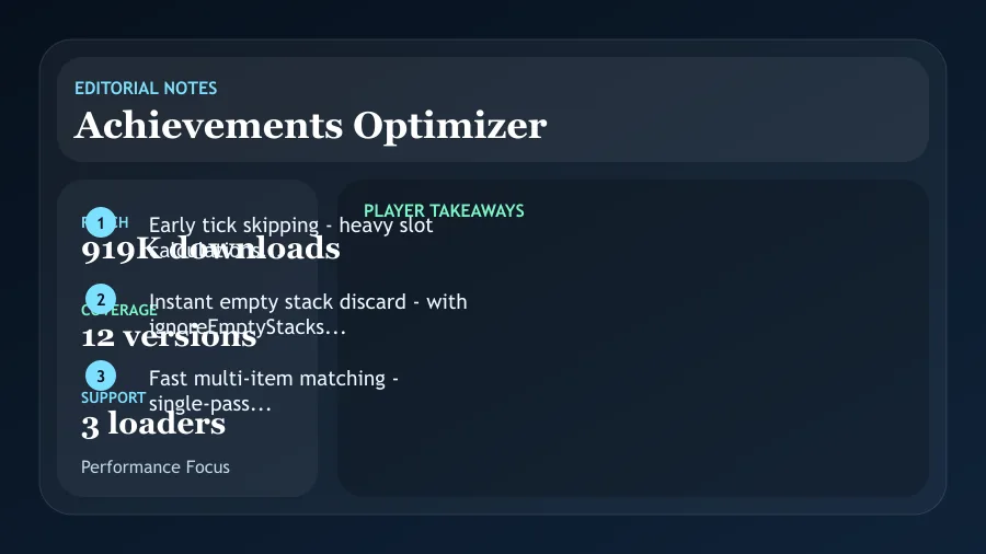Achievements Optimizer Mod (1.21.11) Screenshot
