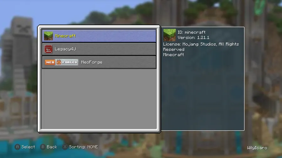 Legacy4J Mod (1.21.10) Screenshot