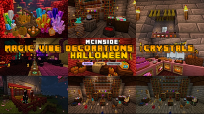 Magic Vibe Decorations (Crystals, Halloween) Mod (1.21.11) - thumbnail